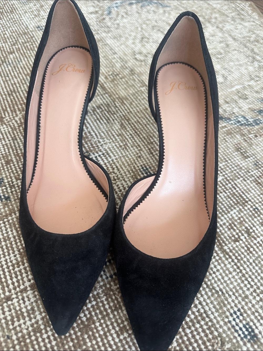 J. Crew Black Suede Pointed-Toe Pumps